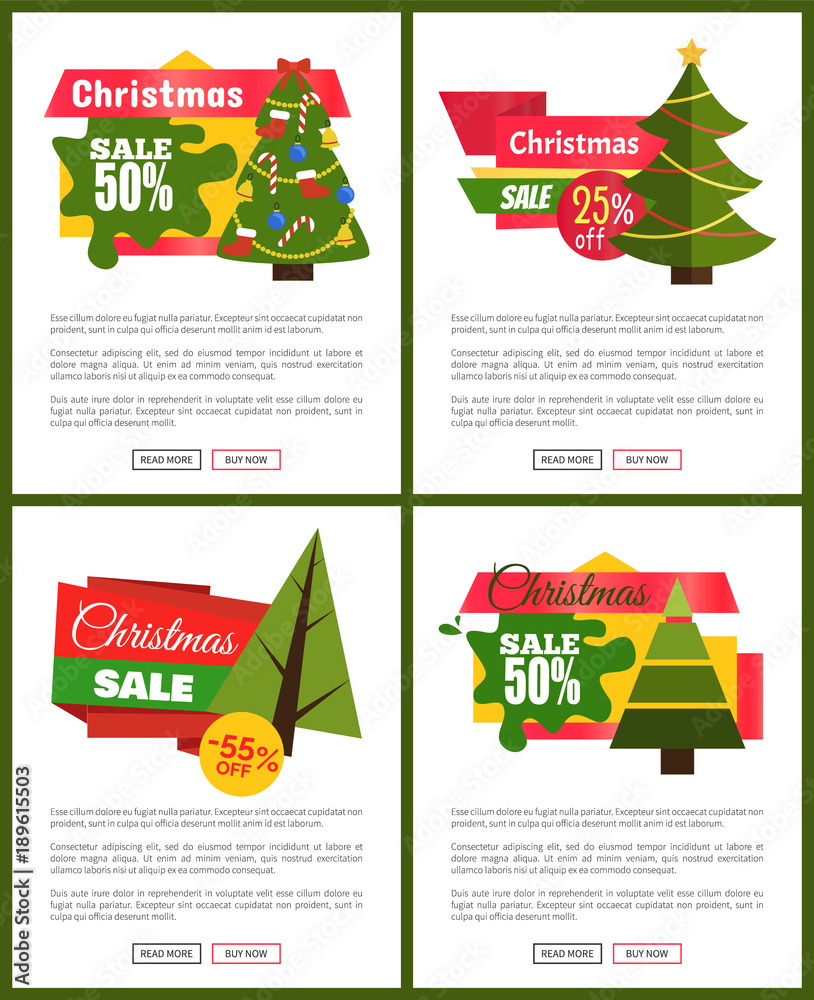Set of Christmas Sale Hot Price 50 Off Posters