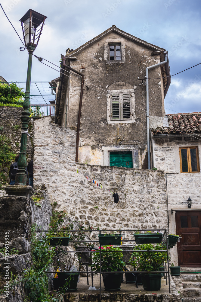 Tenement house on the historical Old Town of Kotor in Montenegro