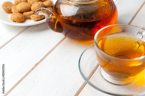 tea on the wooden table