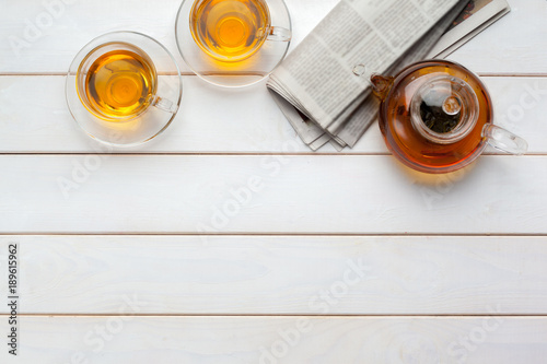 tea on the wooden table
