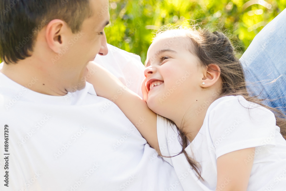 father and daughter in the park father and daughter in the park