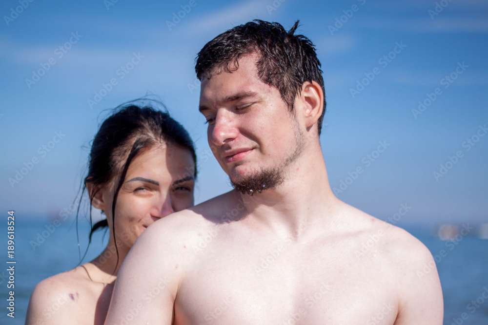 Woman and man and sea Woman and man and sea