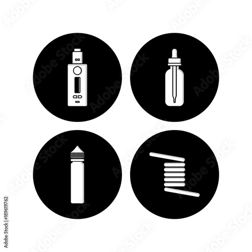 personal vaporizer e-cigarette icon sign set