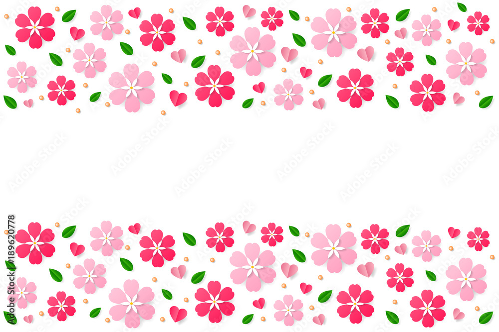 Floral background for posters, promotions, flyers, banners, templates. Beautiful blossom flowers on a white background.