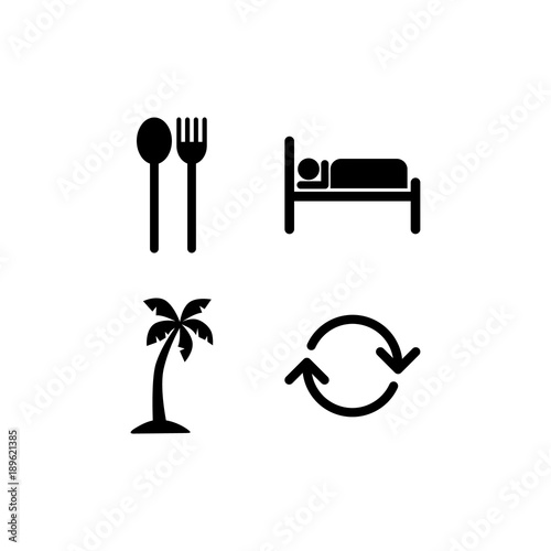 eat sleep beach repeat icon sign photo