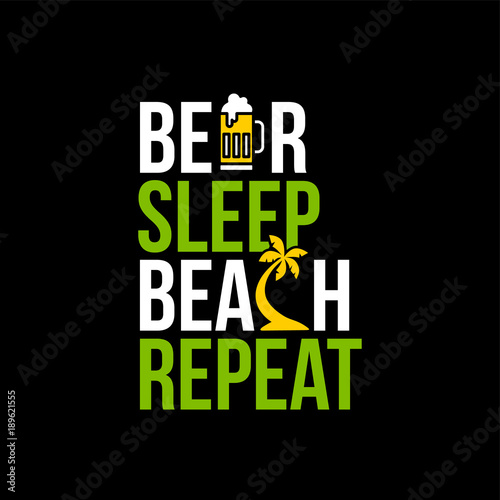 beer sleep beach repeat icon sign