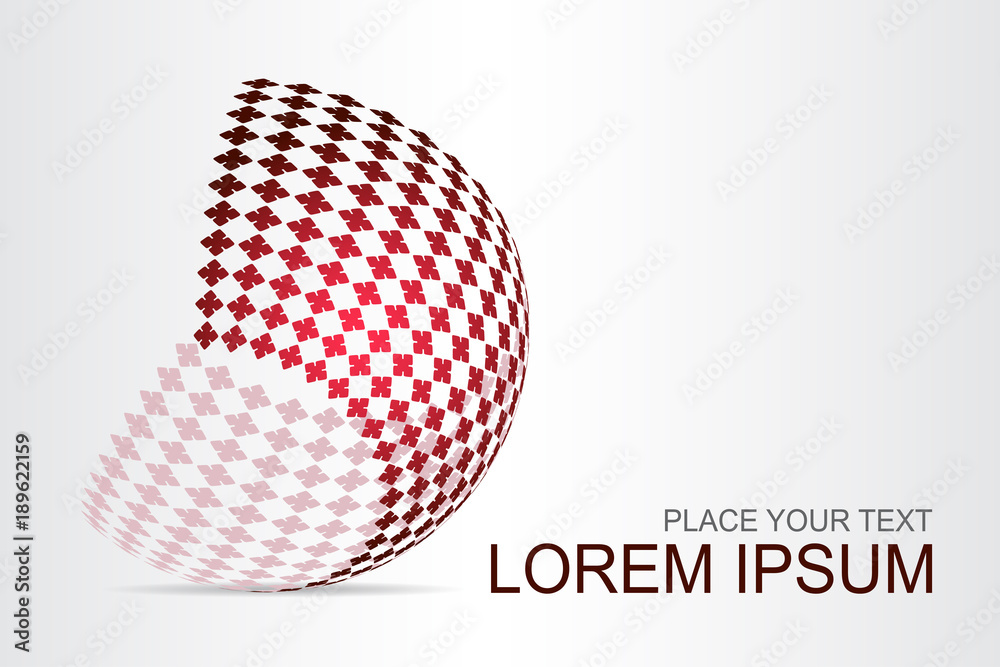 Logo stylized spherical surface with abstract shapes Logo stylized spherical surface with abstract shapes