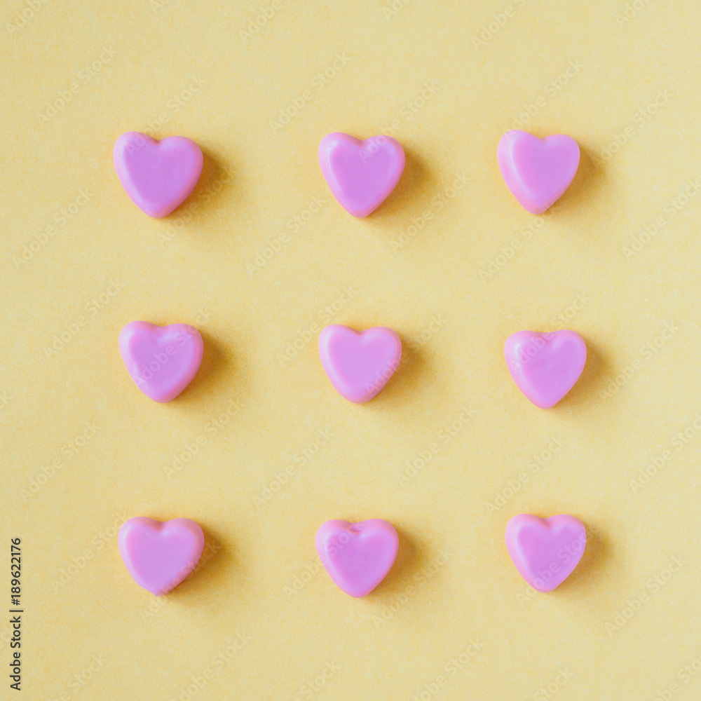 Valentines day background with heart shape candy Valentines day background with heart shape candy