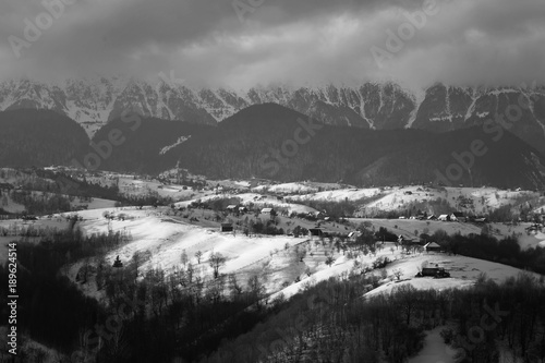 Winter landscape in Transylvania, Romania