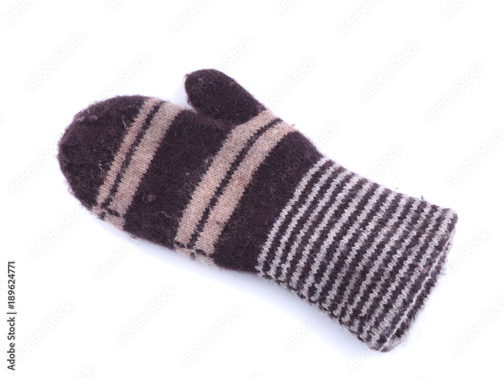mittens on white background