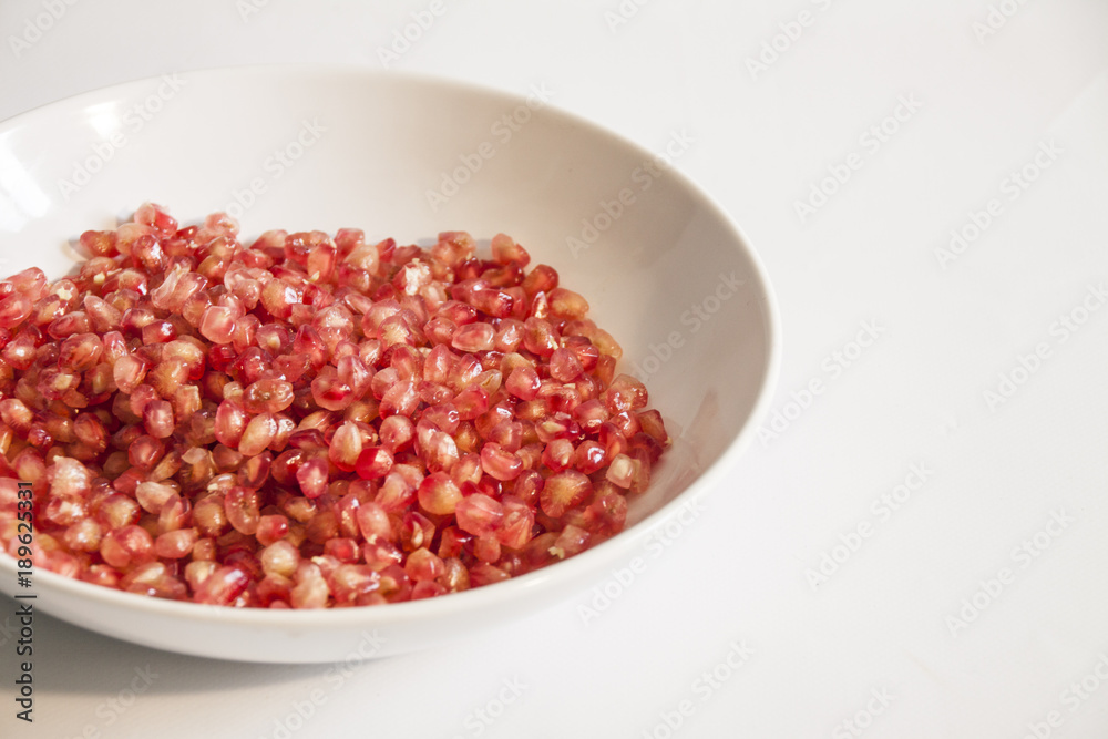 Pomegranate Seeds in Plate Pomegranate Seeds in Plate