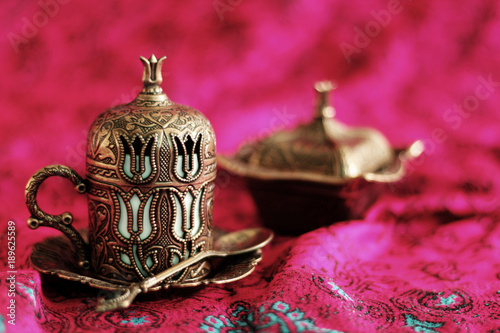 Ottoman style coffee cup closeup