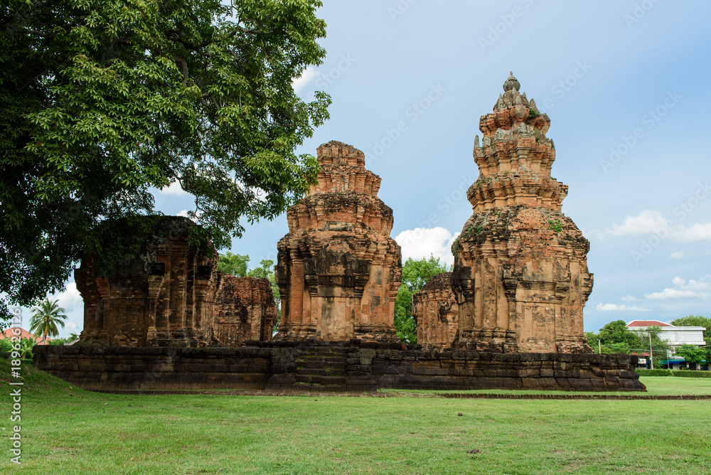 Prasat Sikhoraphum, an ancient Khmer-style Hindu temple in Surin Province, Thailand, which is built in the 12th century. Prasat Sikhoraphum, an ancient Khmer-style Hindu temple in Surin Province, Thailand, which is built in the 12th century.