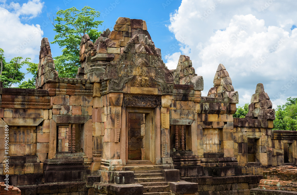 Prasat Muang Tam or the lower city castle, an ancient Khmer-style temple complex built in Buriram Province, Thailand, which is built in the 10th -11th century.