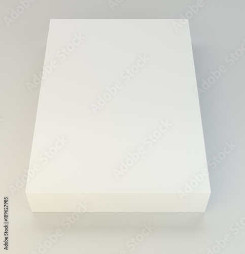 Realistic White Package Box. For Software, electronic device and other products. 3d illustration.