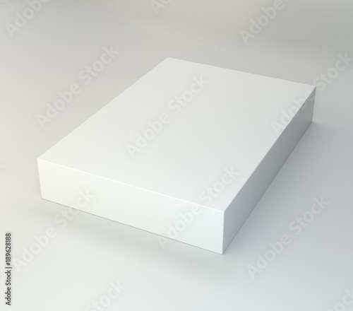 White square box. Cardboard box, container, packaging 3d illustration