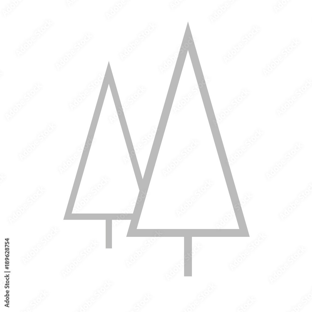WALD BÄUME - Icon Symbol Piktogramm Bildmarke grafisches Element - Web Druck - Vektor - grau auf weißen Hintergrund 