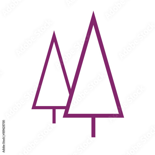 WALD BÄUME - Icon Symbol Piktogramm Bildmarke grafisches Element - Web Druck - Vektor - violett auf weißen Hintergrund 