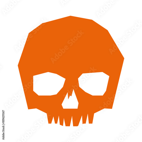 SCHÄDEL - Icon Symbol Piktogramm Bildmarke grafisches Element - Web Druck - Vektor - orange auf weißen Hintergrund 