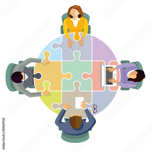 Team Zusammenarbeit und Verbinden, illustration