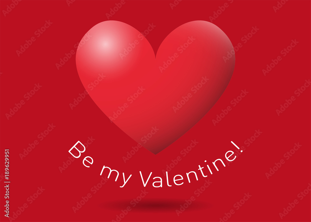 Red San Valentine's heart on red background with the text 