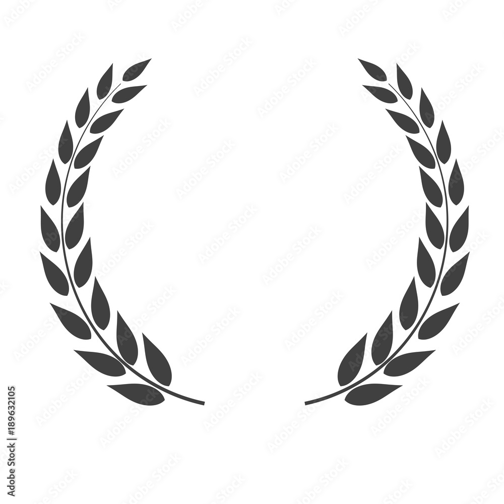 Obraz premium Laurel wreath vector shape isolated on white background