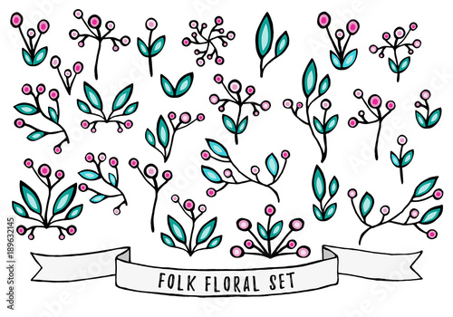 Folk Floral Set