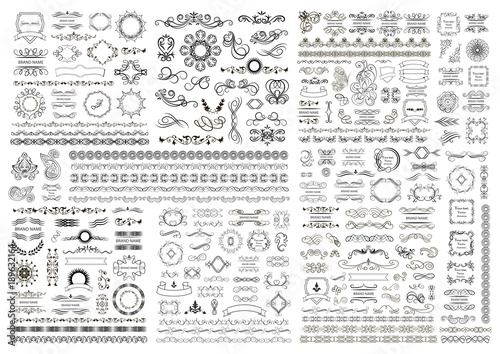 Big set of vector graphic elements for design