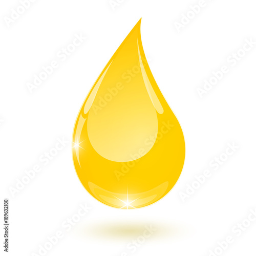 yellow drop of vegetable oil drops down isolated vector