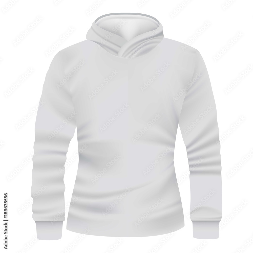 Fototapeta premium White hoodie front view mockup, realistic style