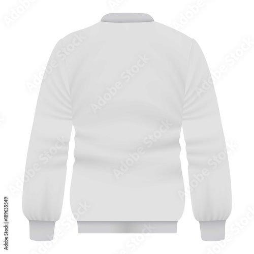Back of white baseball jacket mockup
