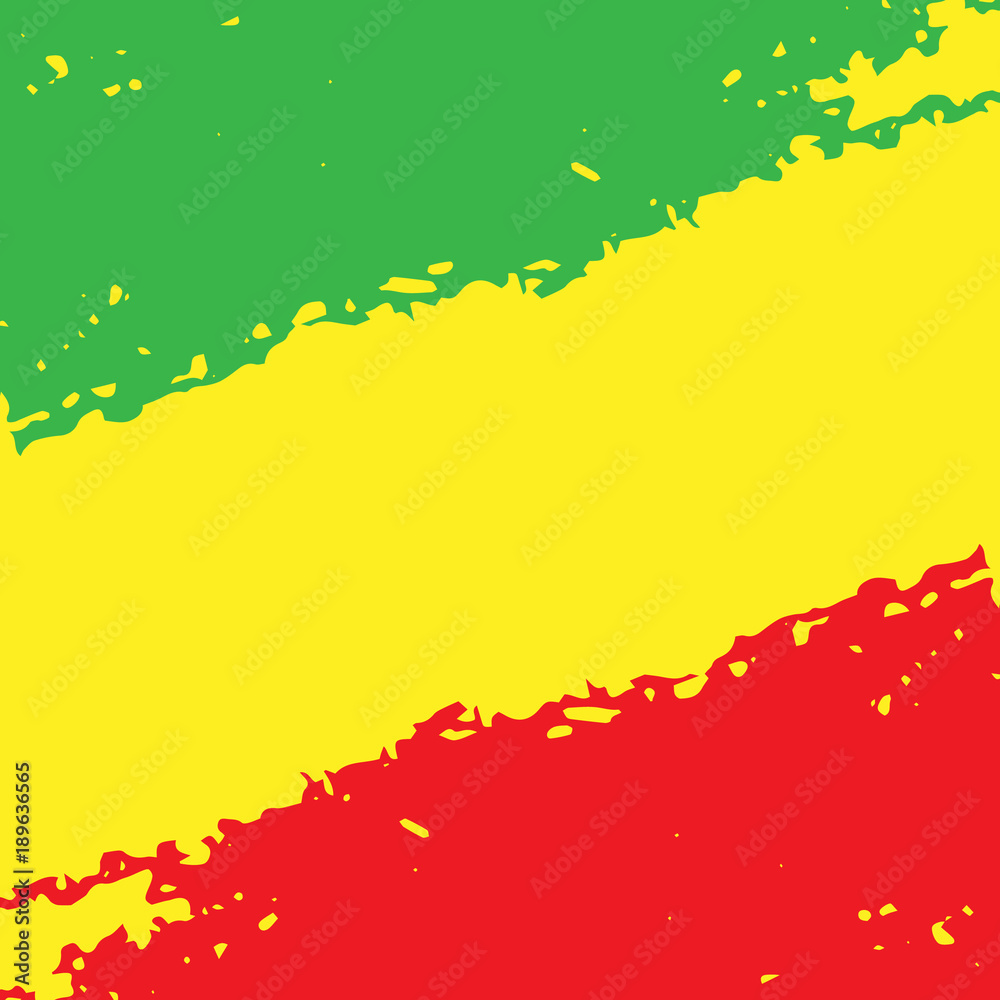 Abstract grunge painted scratched texture background . EPS10 vector illustration reggae colors green, yellow, red