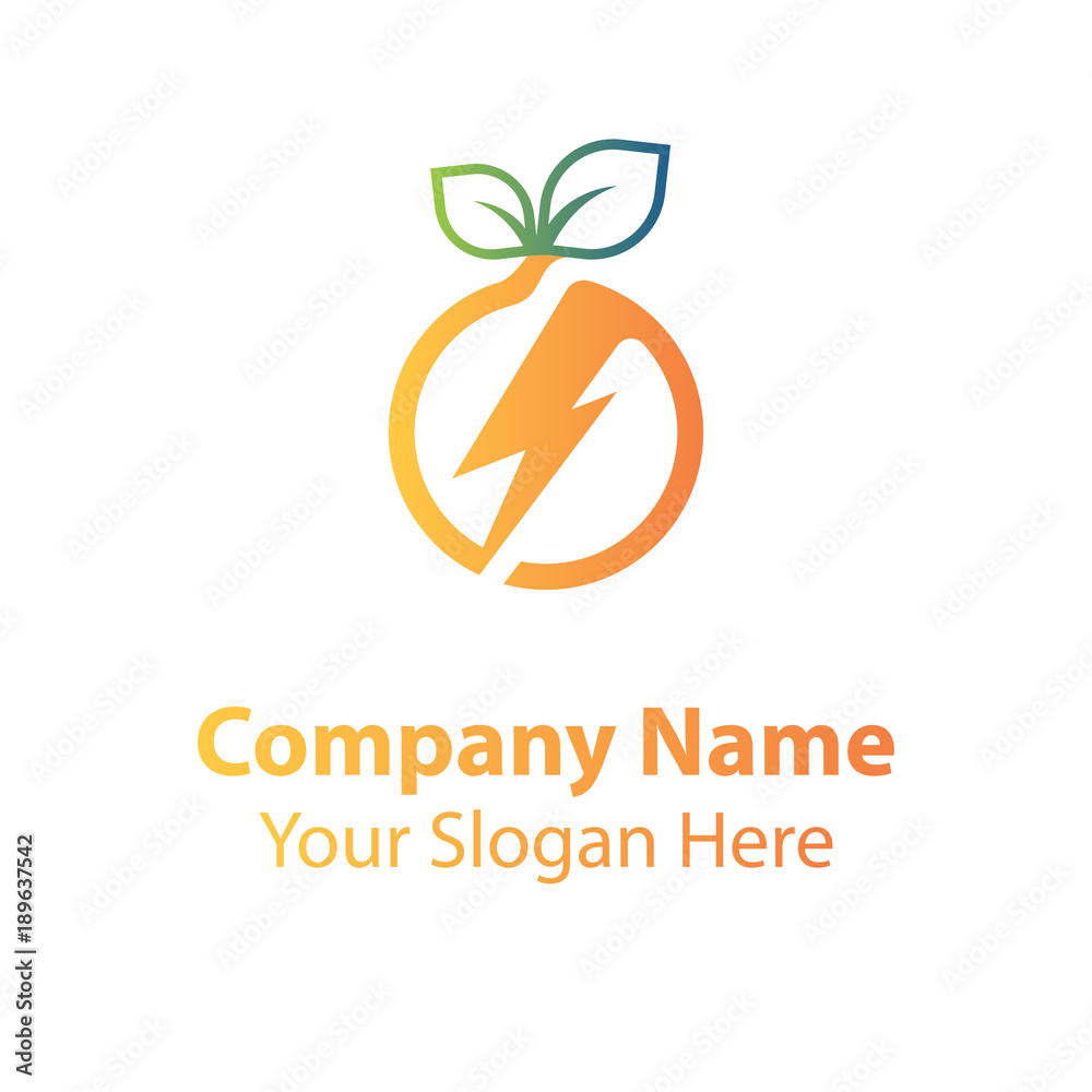 Power fruit logo design Power fruit logo design
