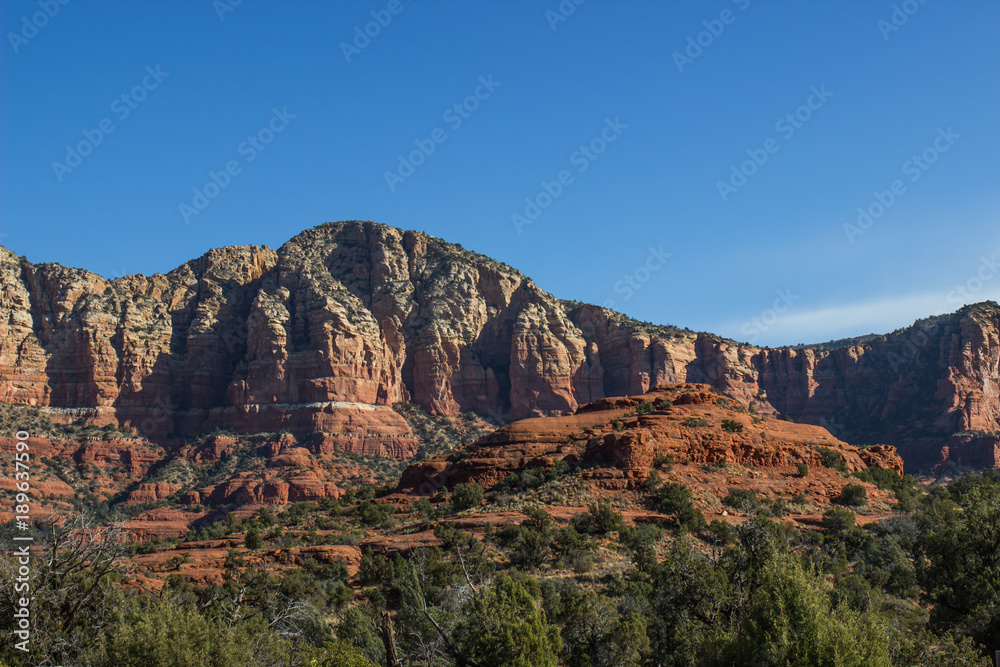 Red Rock Mountain Formations With Layers Red Rock Mountain Formations With Layers