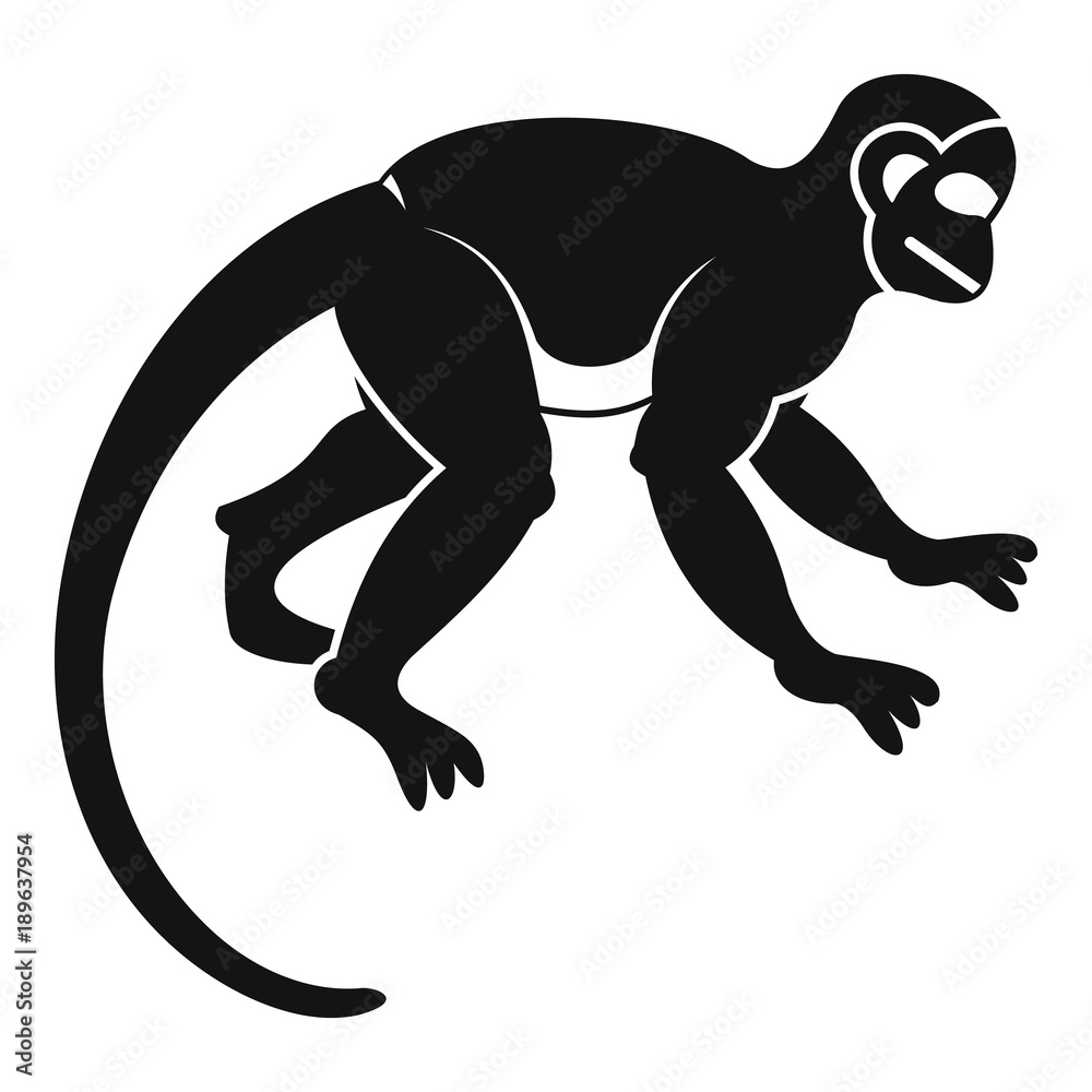 Fototapeta premium Capuchin monkey icon, simple style