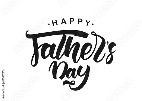 Vector illustration: Handwritten brush lettering of Happy Fathers Day.