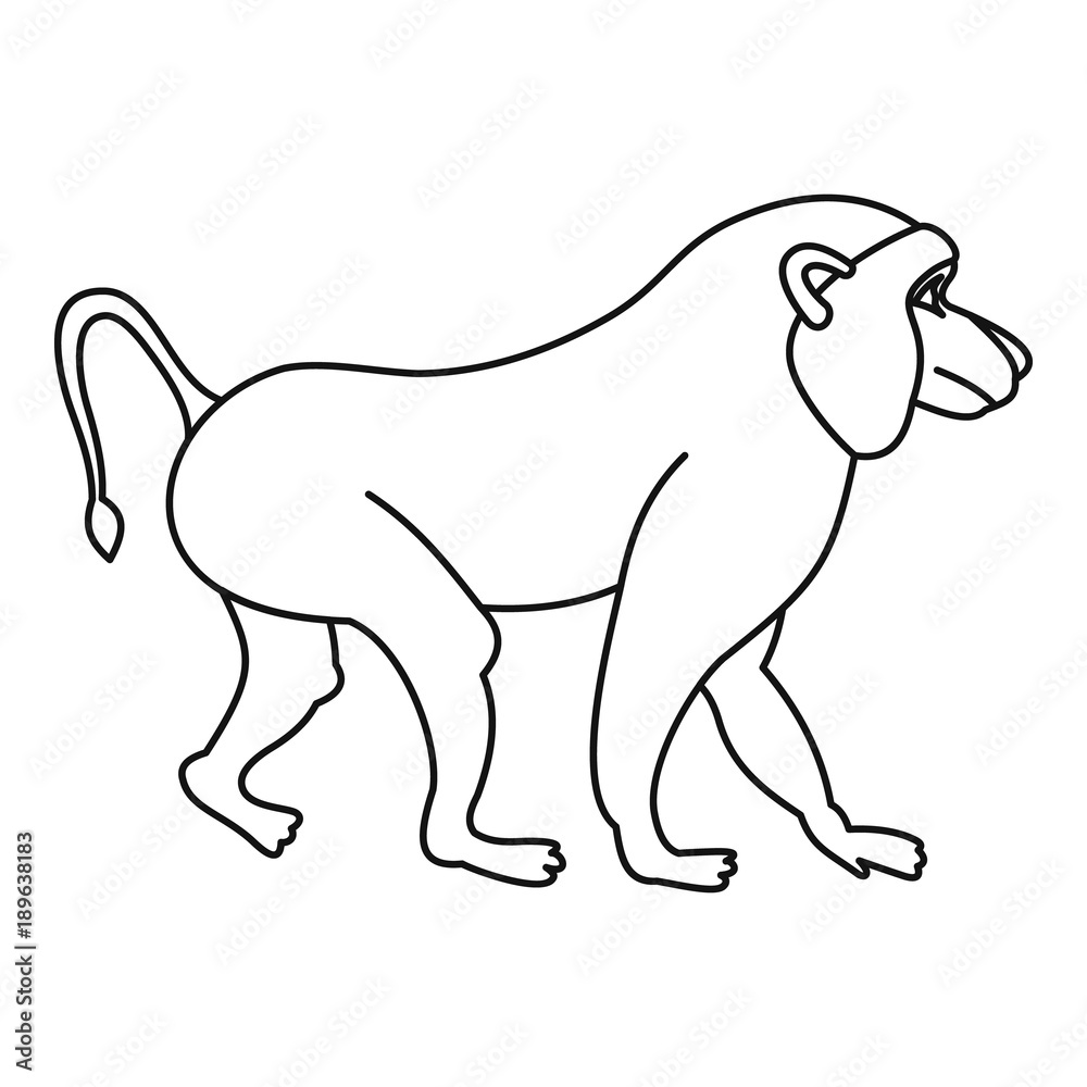 Macaque icon, outline style Macaque icon, outline style