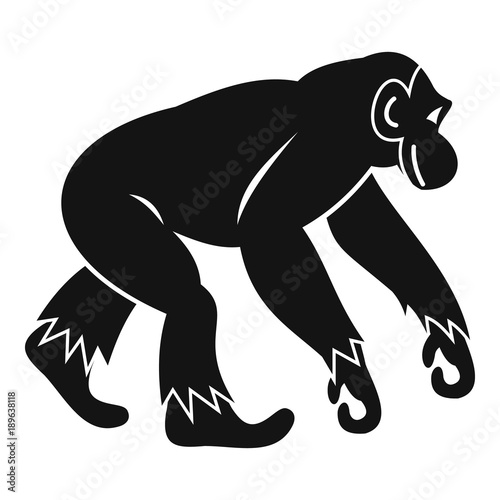 Monkey standing icon  simple style