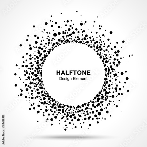 Black Abstract Halftone Logo Design Element. Vector illustration. 