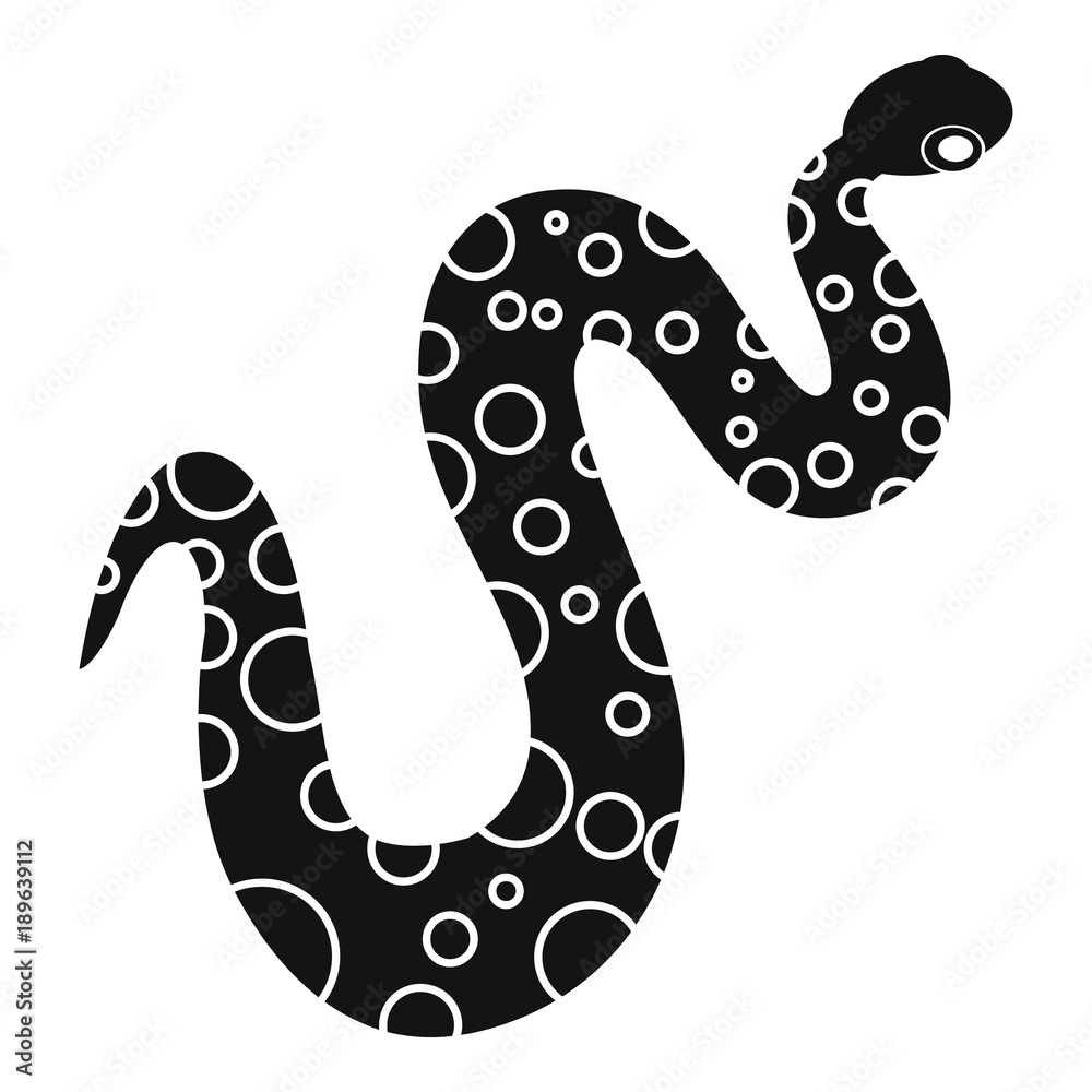 Obraz premium Dotted snake icon, simple style