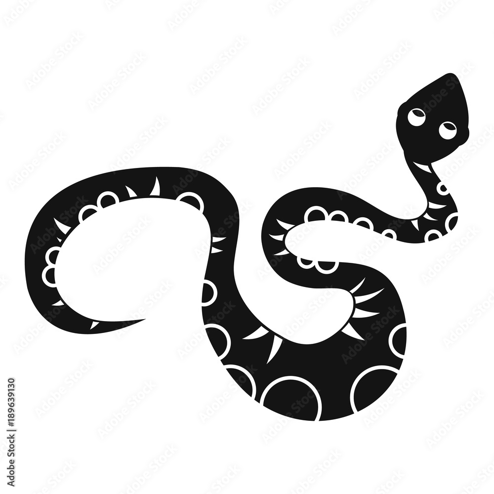 Fototapeta premium Black snake icon, simple style