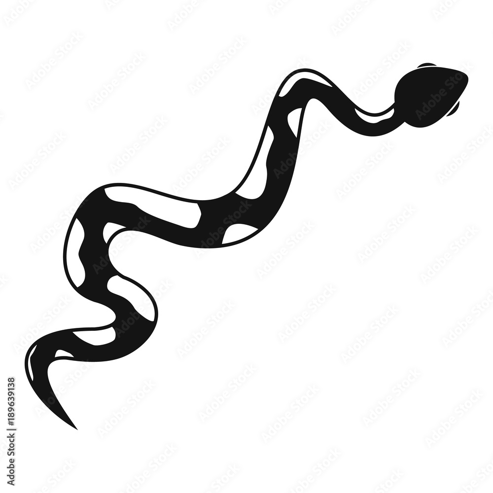 Fototapeta premium Creeping snake icon, simple style