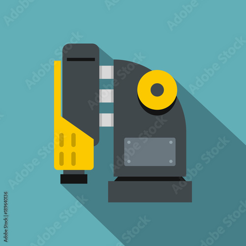 Pneumatic hammer machine icon, flat style