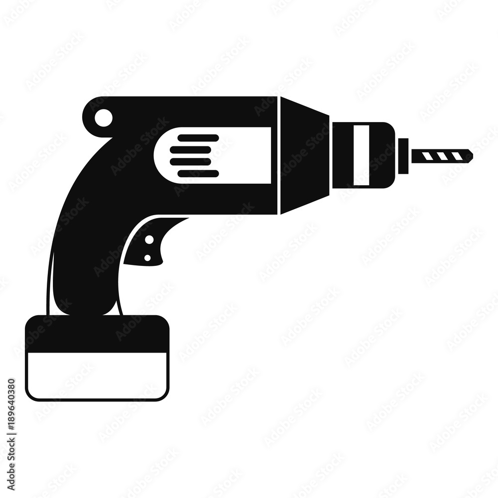 Drill icon, simple style Drill icon, simple style