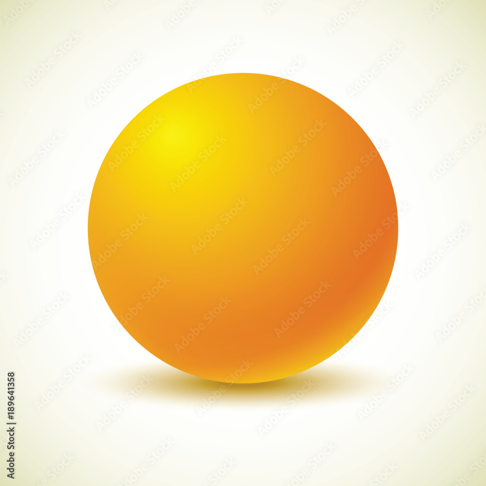Yellow ball. Vector illustration. 