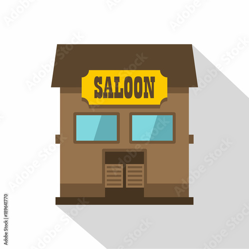 Western saloon icon, flat style