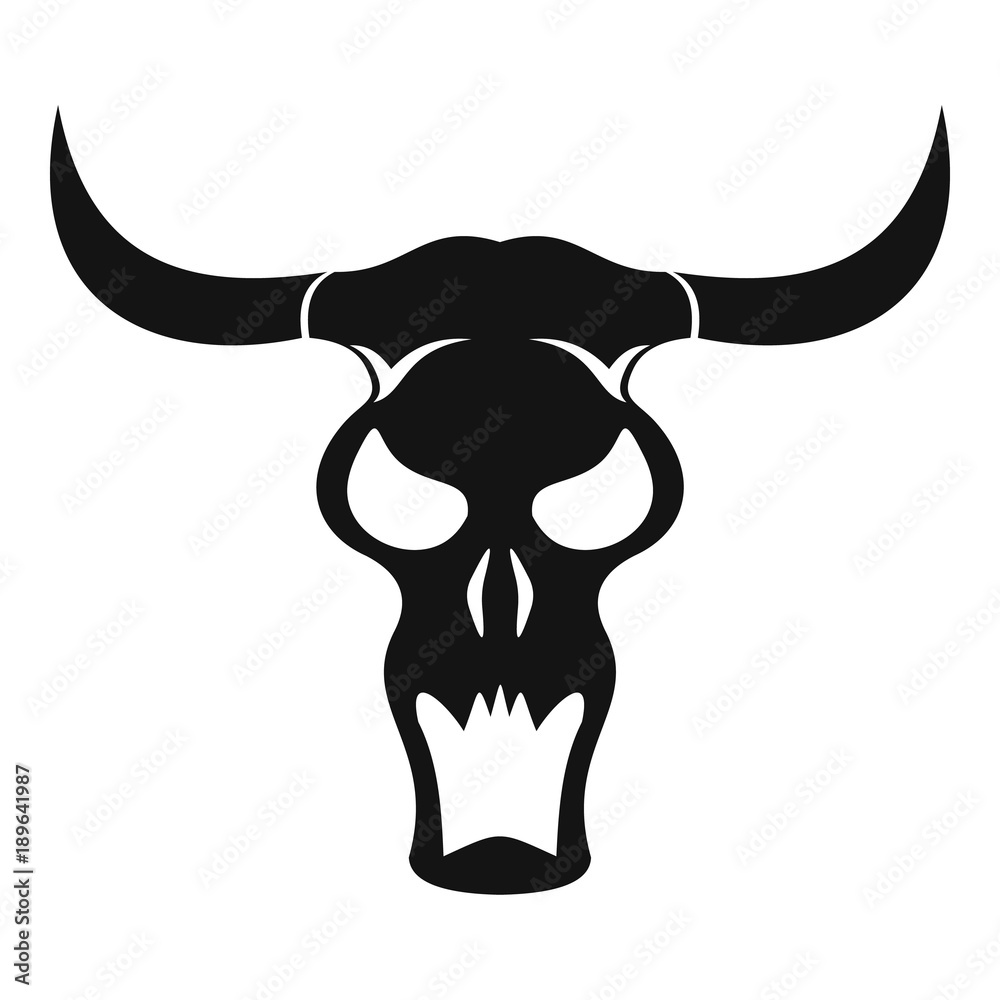 Buffalo skull icon, simple style Buffalo skull icon, simple style