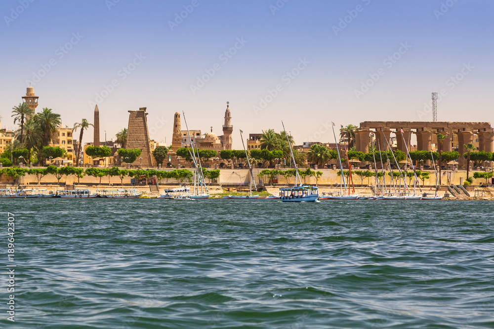 Karnak temple at Nile river in Luxor, Egypt