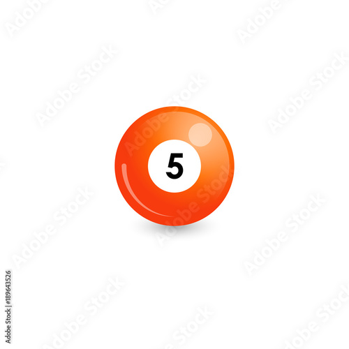Billiard ball with number 5