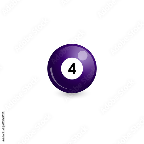 Billiard ball with number 4